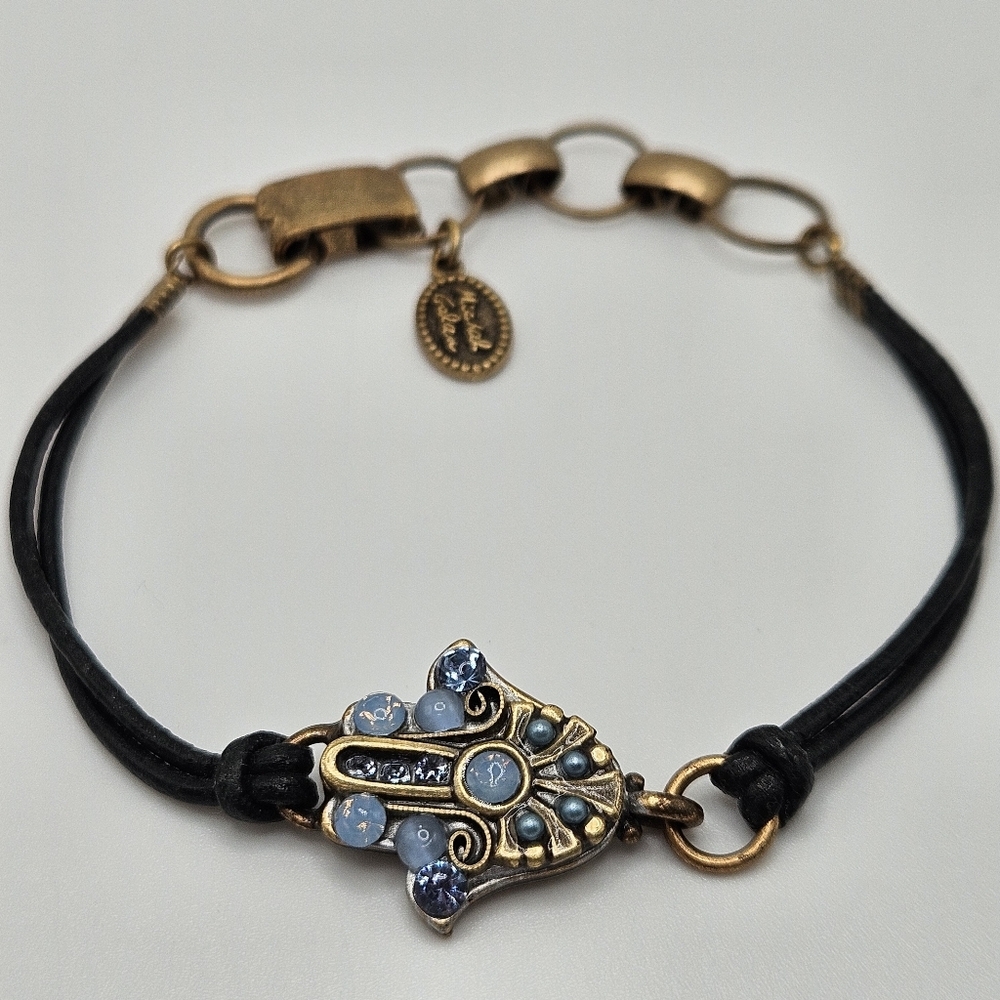 Michal Golan Small Bluebell Hamsa Bracelet Swarovski 24k Eelectroplated Brass 40$